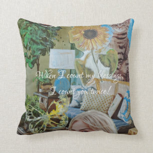 Coussin Quand je compte mes bénédictions, je vous compte