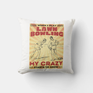 Coussin Quand je joue au bowling de pelouse mes étoiles fo
