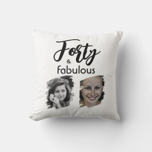Coussin Quarante et fabuleux 2 Photo 40e anniversaire