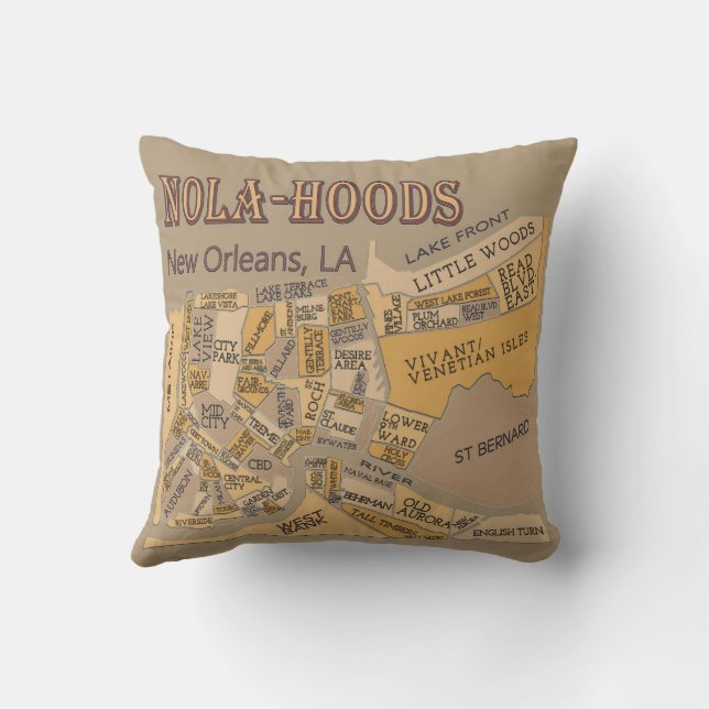 Coussin Quartiers de la Nouvelle-Orléans Jetez l'oreiller (Verso)