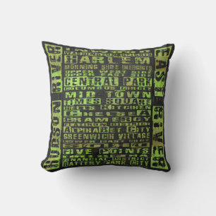 Coussin Quartiers de New York Vert