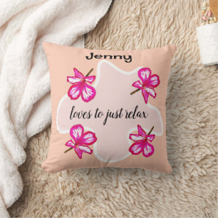 Coussin Quatre fleurs roses florales