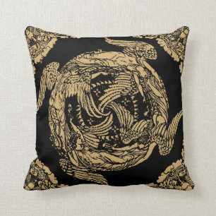 Coussin Quatre Vents/Anges vintages par Walter Crane