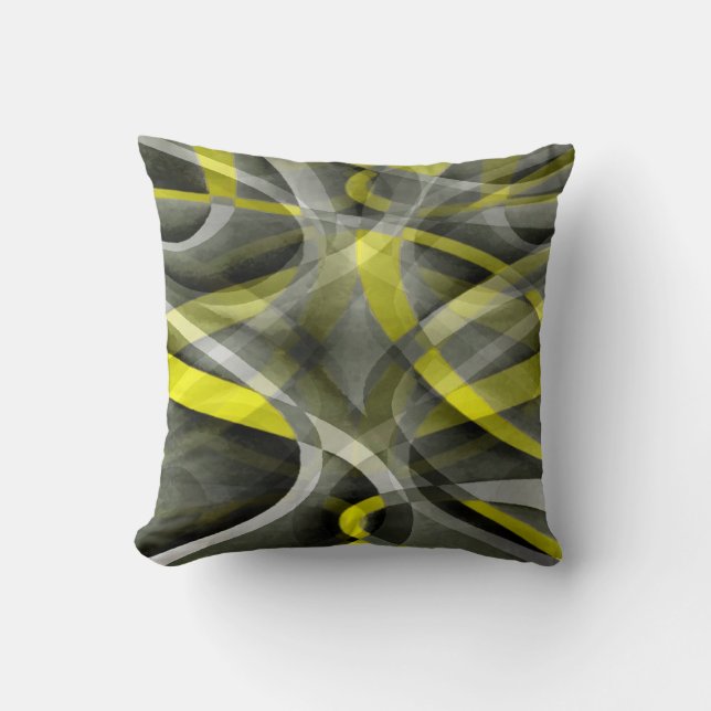 Coussin Quatre-vingts Vibes Daffodil Jaune et gris Couche  (Recto)