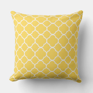 Coussin Quatrefoil Mustard Jaune Décor Maison Coton tendan