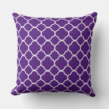 Quatrefoil Royal violet blanc treillis Cool Coton