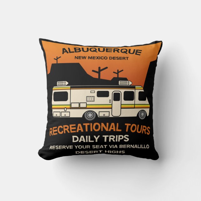 Coussin Queen of the Camper - Drôle Camping RV Caravan (Recto)