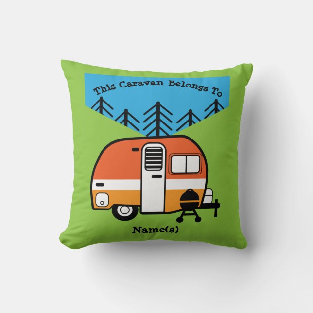Coussin Queen of the Camper - Funny Camping RV Caravan Doo (Recto)