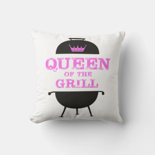 Coussin Queen Of The Grill, Couronne Rose