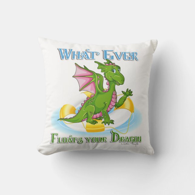 Coussin Quel Que Soit Ce Qui Flotte Votre Dragon Mignonne (Recto)