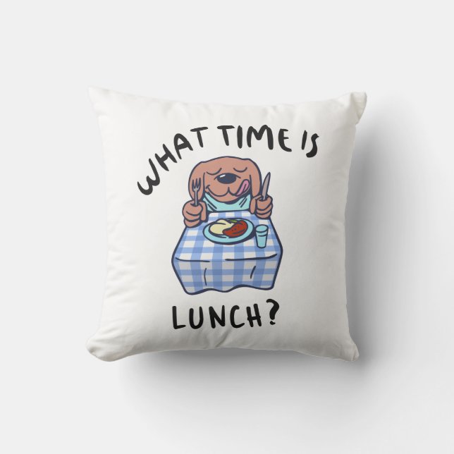 Coussin Quelle heure est le déjeuner (Recto)