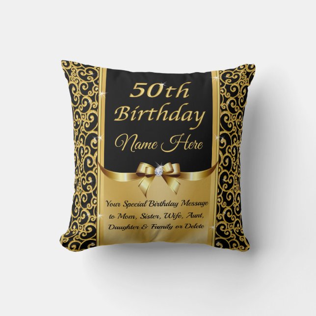 Coussin Qu'est-ce que le cadeau traditionnel pour le 50e a (Recto)