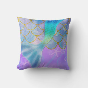 Coussin Queue iridescente Perle Reflet Étincelle Queue de