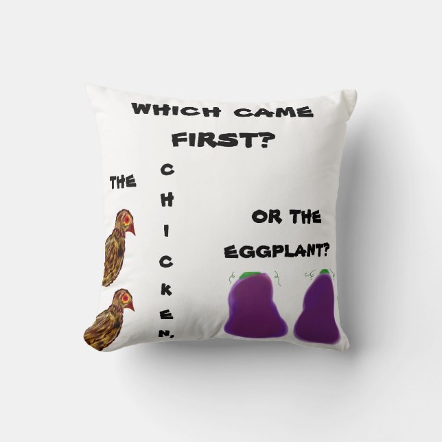 Coussin qui est arrivé premier ? poulet, ou aubergine ? Co (Recto)