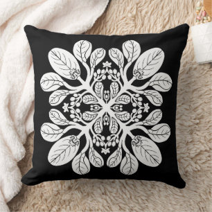 Coussin Quilt Hawaii Naupaka design blanc