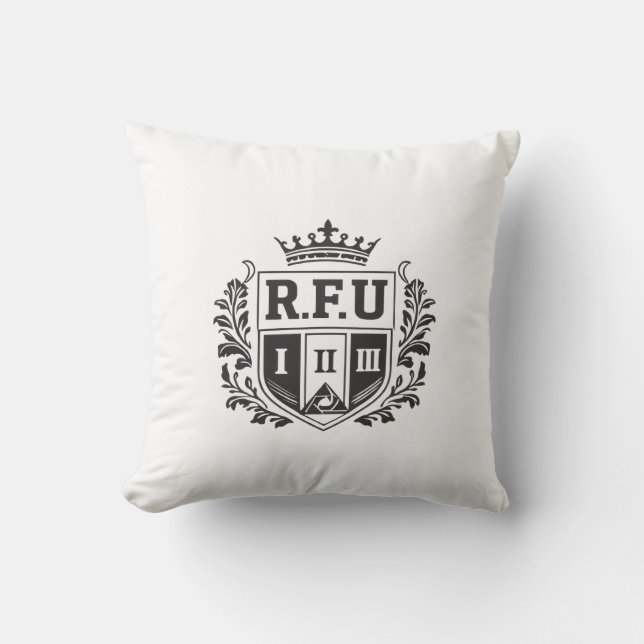 Coussin R.F.U Crown Crest Throw Pillow (Recto)
