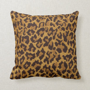 Coussin RAB Rockabilly Empreinte de léopard Brown Gold