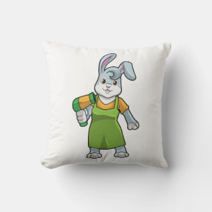 Coussin Rabbit comme coiffeur avec sèche-cheveux