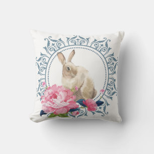 Coussin Rabbit de Pâques Design floral