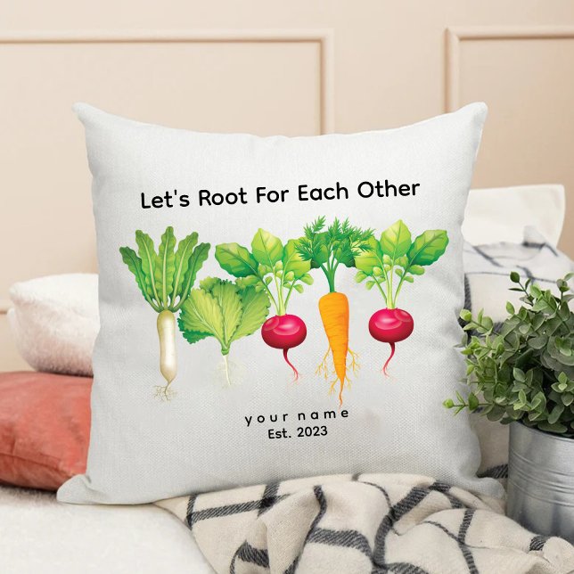 Coussin Racine-toi l'un l'autre / Plante Louvain Jardinage (Lets Root For Each Other / Plant Lover Gardening Throw Pillow)