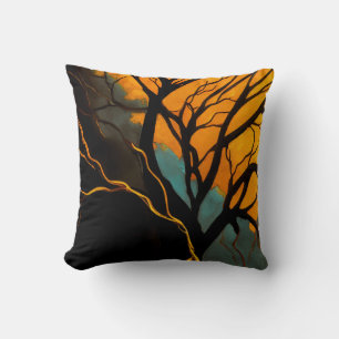 Coussin Racines dorées et Arbre du crépuscule
