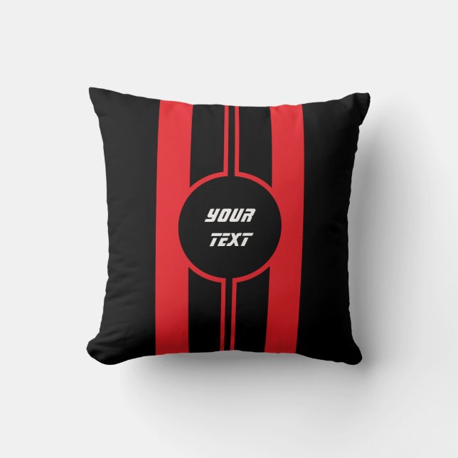 Coussin Racing Red Double Stripes Sports Personnalisé (Recto)