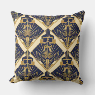 Coussin Radiance Golden Deco – Élégance Géométrique Luxueu
