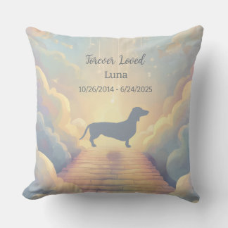 Coussin Rainbow Bridge Dachshund Memorial Pillow Custom
