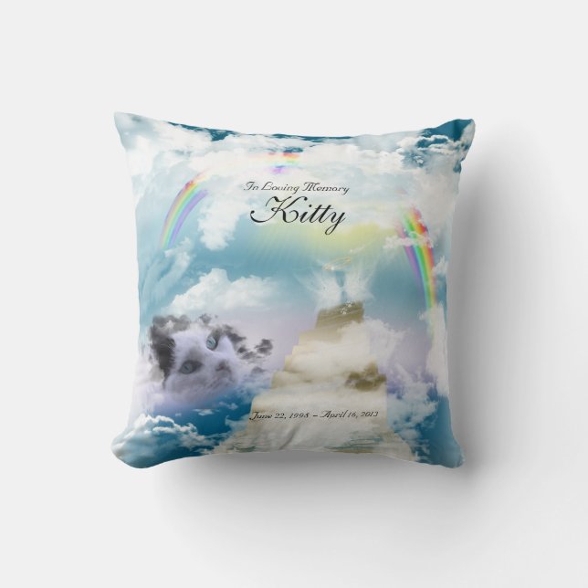 Coussin Rainbow Bridge Pet Cat Memorial (Recto)