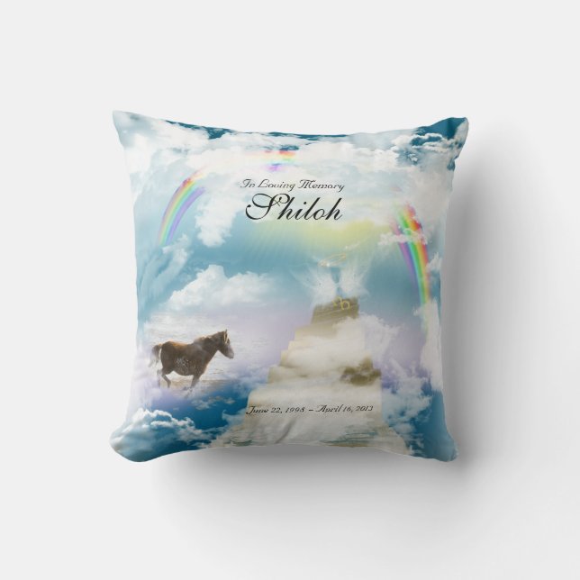 Coussin Rainbow Bridge Pet Horse Memorial (Recto)