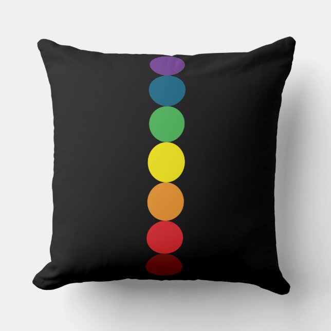 Coussin Rainbow Chakra Energy Cushion Cover Throw Pillow (Recto)