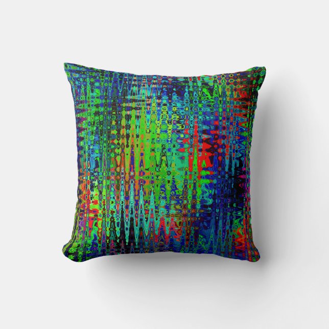 Coussin Rainbow Chevron Abstrait (Recto)