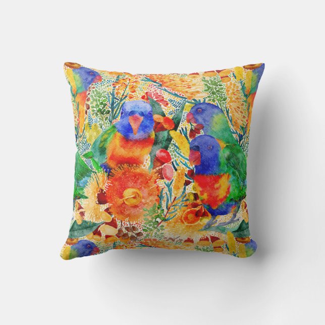 Coussin Rainbow Lorikeet Garden (Verso)