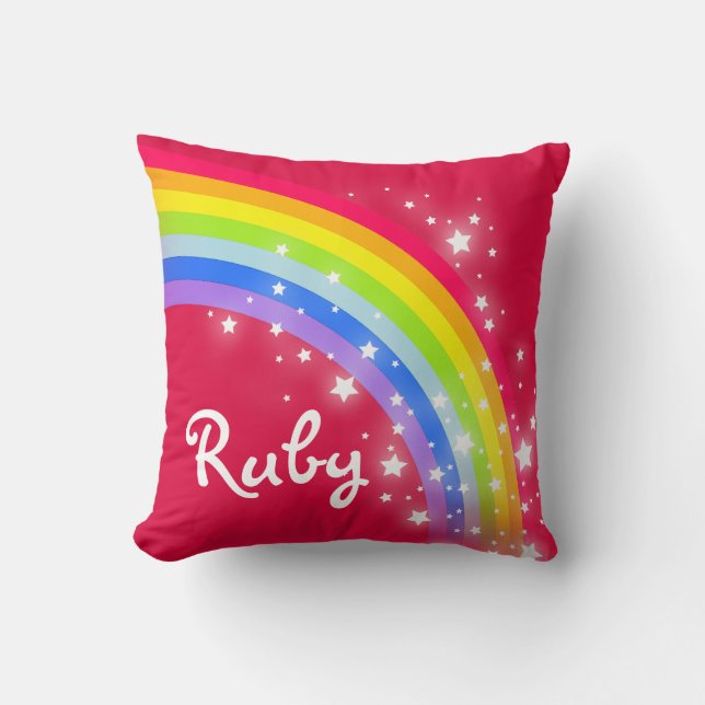 Coussin Rainbow red sky girls (Recto)
