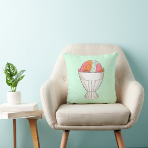 Coussin Rainbow Sherbet crème glacée Sorbet Dessert Vert