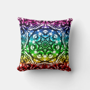 Coussin Rainbow Tie Dye Mandala Star