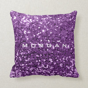 Coussin Raisin pourpre violet de paillette nommée de mode
