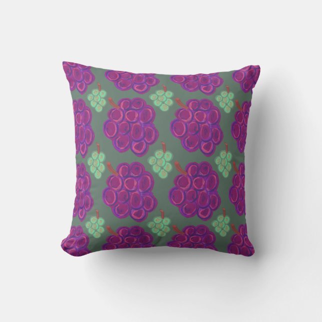 Coussin Raisins violets et verts (Recto)