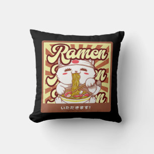 Coussin Ramen Cat Neko Anime Kawaii Amoureux des chats jap