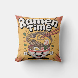 Coussin Ramen Time - Joli bol de dessin animé Ramen Bowl