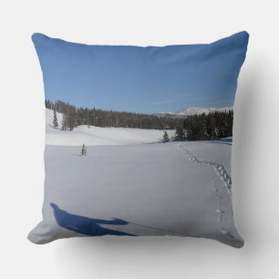 Coussin Randonnée à neige dans le parc national Yellowston