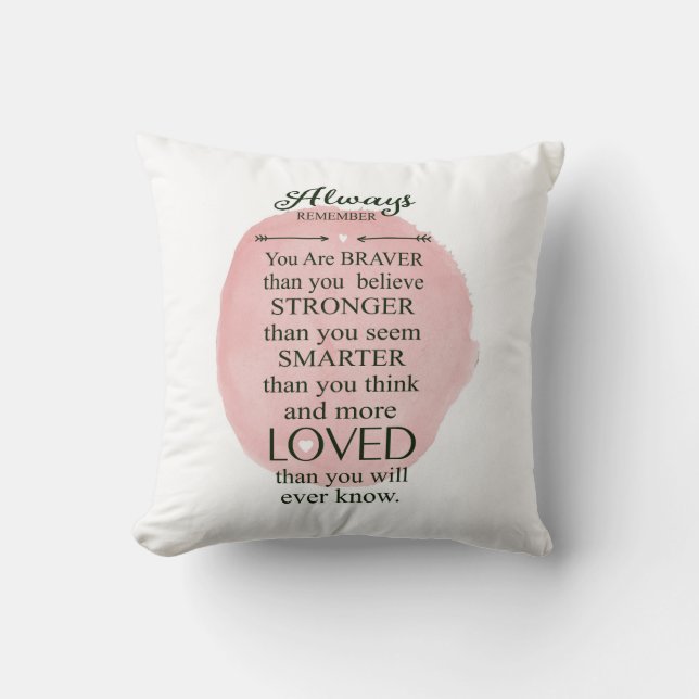 Coussin Rappelez-vous toujours que vous êtes aimés plus (Recto)