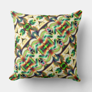 Coussin Rapport vert et coloré avec style de verre brut