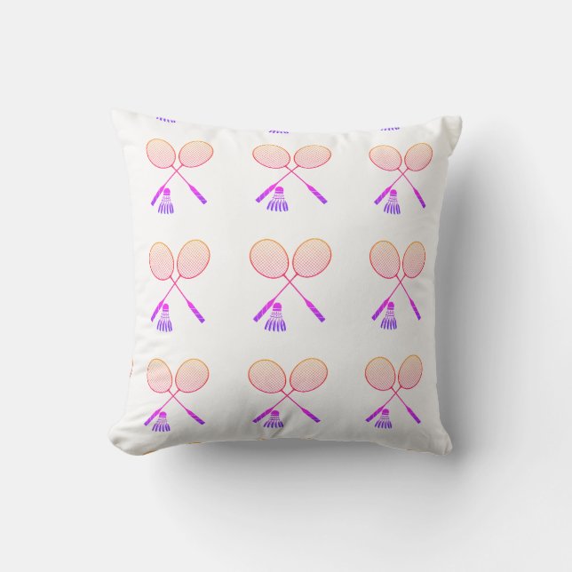 Coussin Raquettes de badminton minimal Shuttlecock Birdie  (Recto)