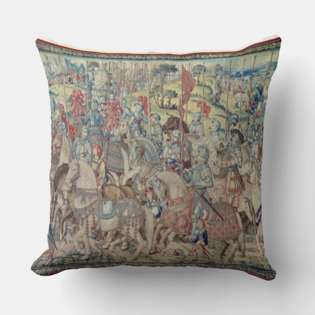 Coussin Rassemblant les cavaliers, de la tapisserie de (Recto)