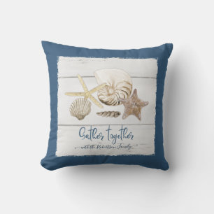 Coussin Rassembler le nom de famille Beach Sea Shops