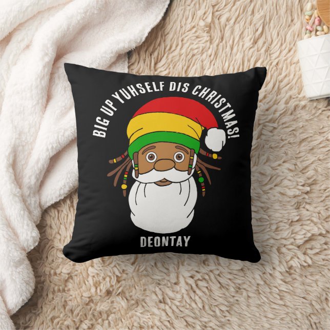 Coussin Rasta Santa Claus Jamaican Patois Joyeux Noël (Couverture)