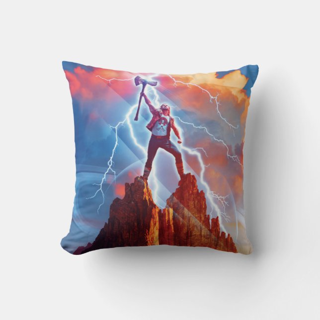 Coussin Ravager Thor On Mountain Top With Stormbreaker (Recto)
