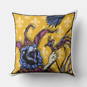Coussin Raven Mad - Pop Goth Nightmare Surreal Art Carré