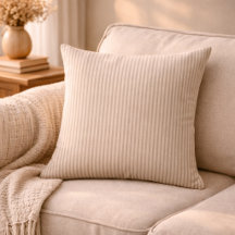 Rayé Beige & Taupe Maison de Campagne Rustique Neu